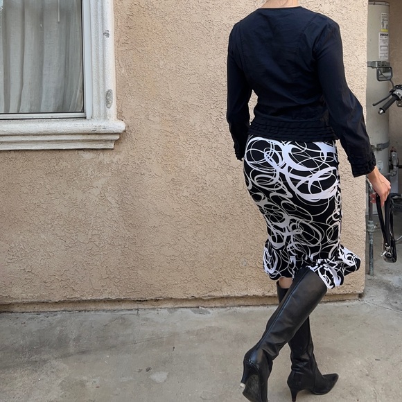 BCBG MAXAZRIA black lace tie front top - Picture 2 of 5